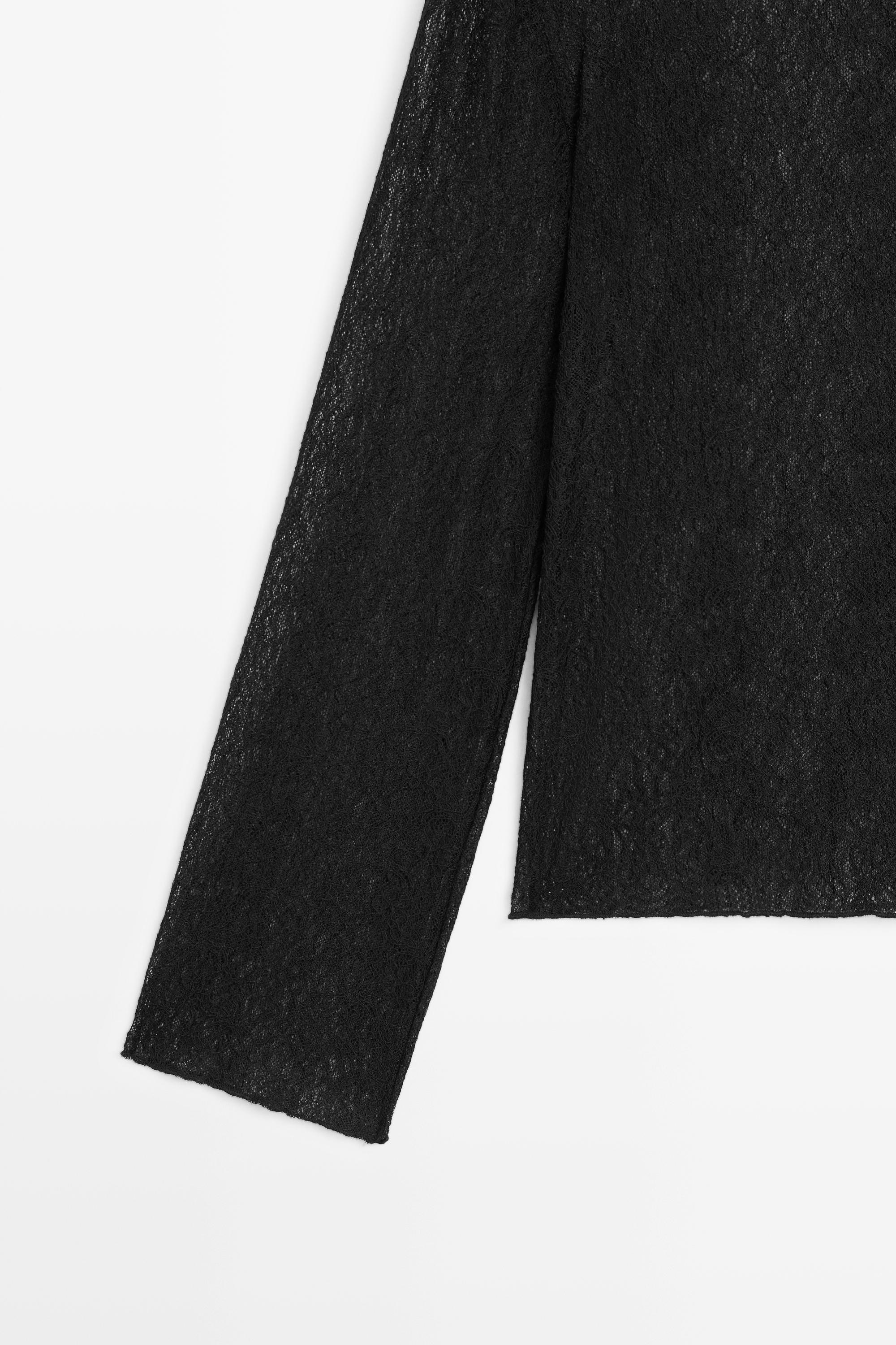 Semi-sheer lace detail T-shirt